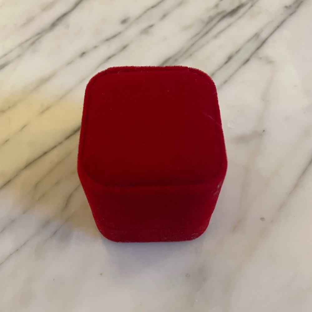 BLOOMINGDALE’S RED VELVET EARRING BOX